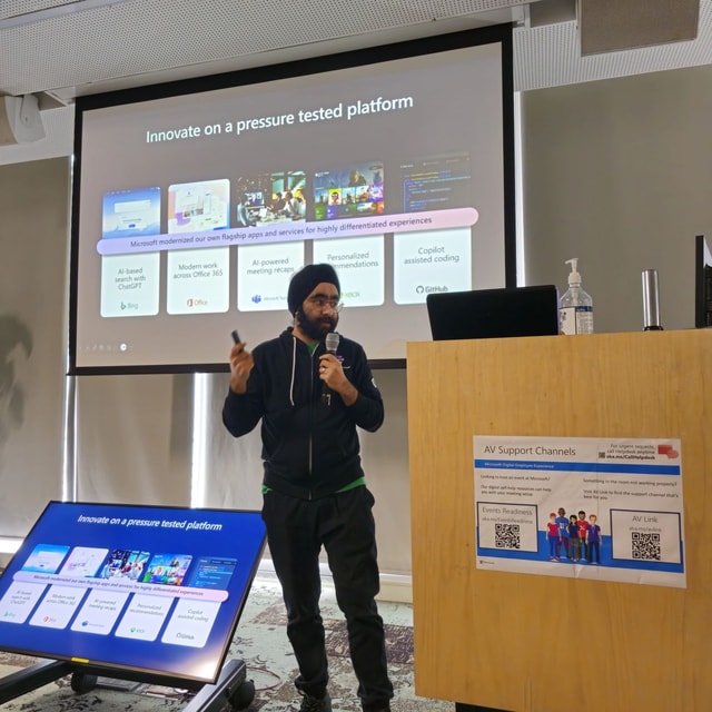 Pavneet Singh - Product Manager presenting at tech conference
